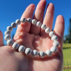 Natural Gemstone White Howlite Bracelet